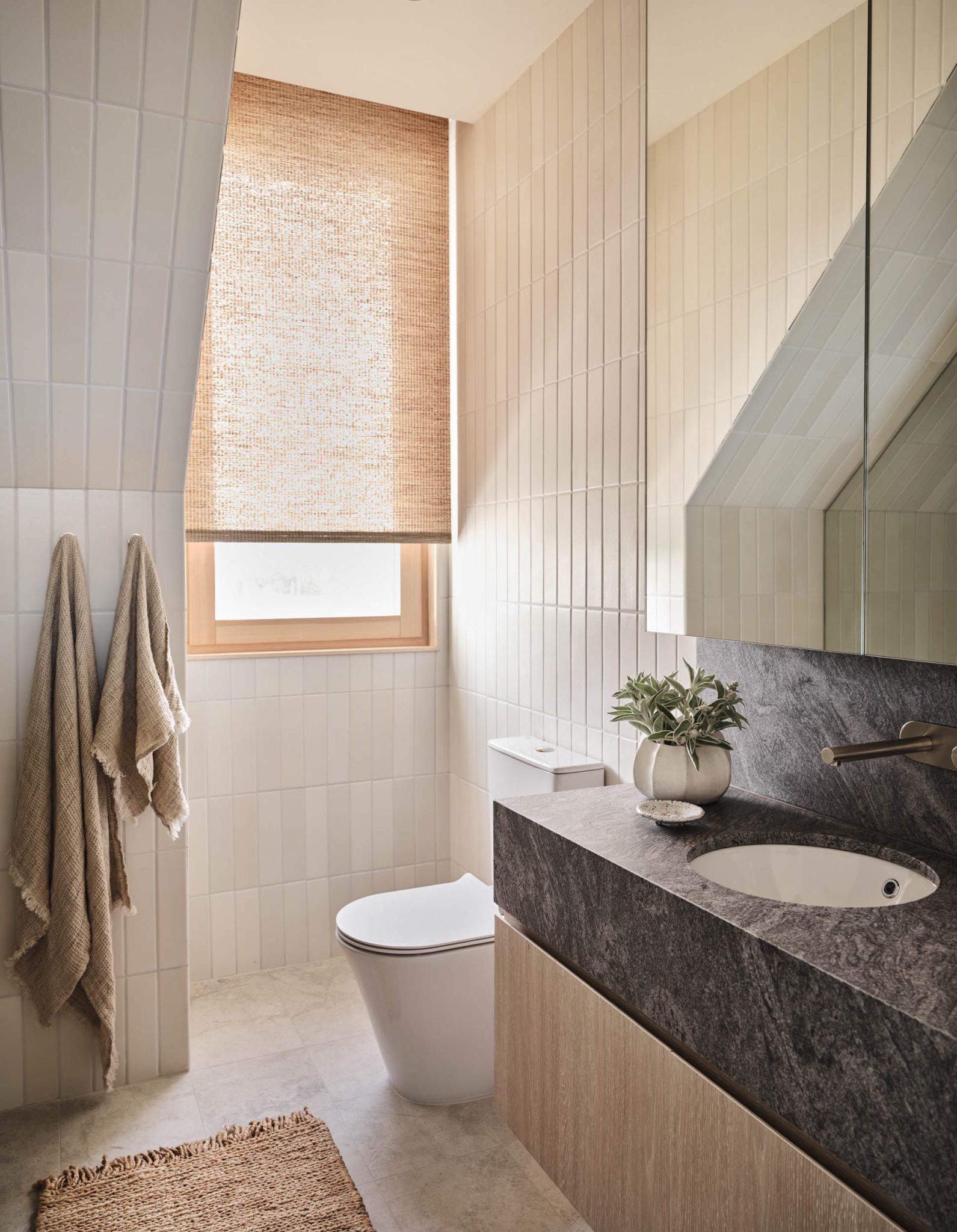 Echo.1 bathroom, a completed sustainable townhouse in Hawthorn