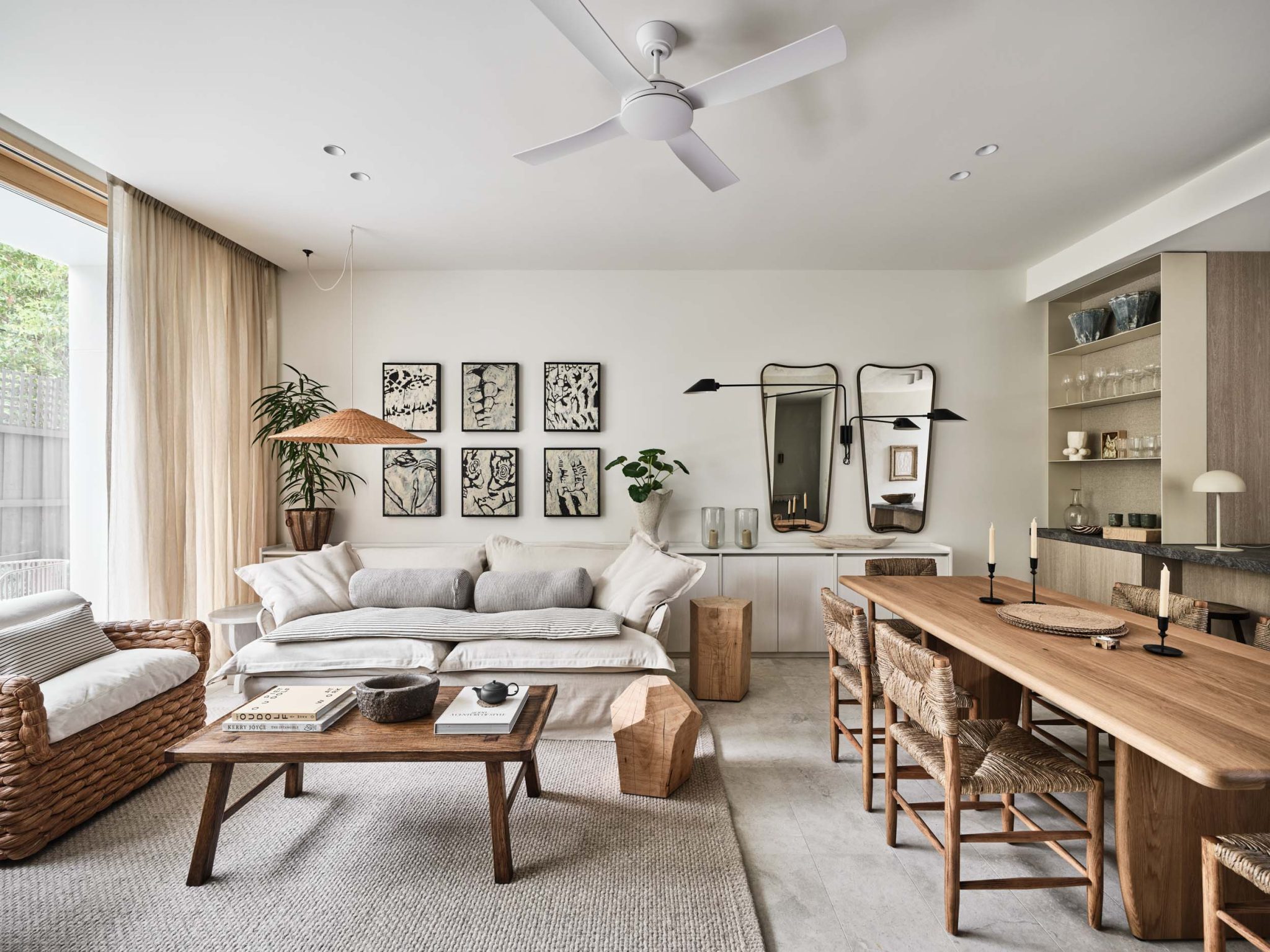 Echo.1 living and dining, a completed sustainable townhouse in Hawthorn