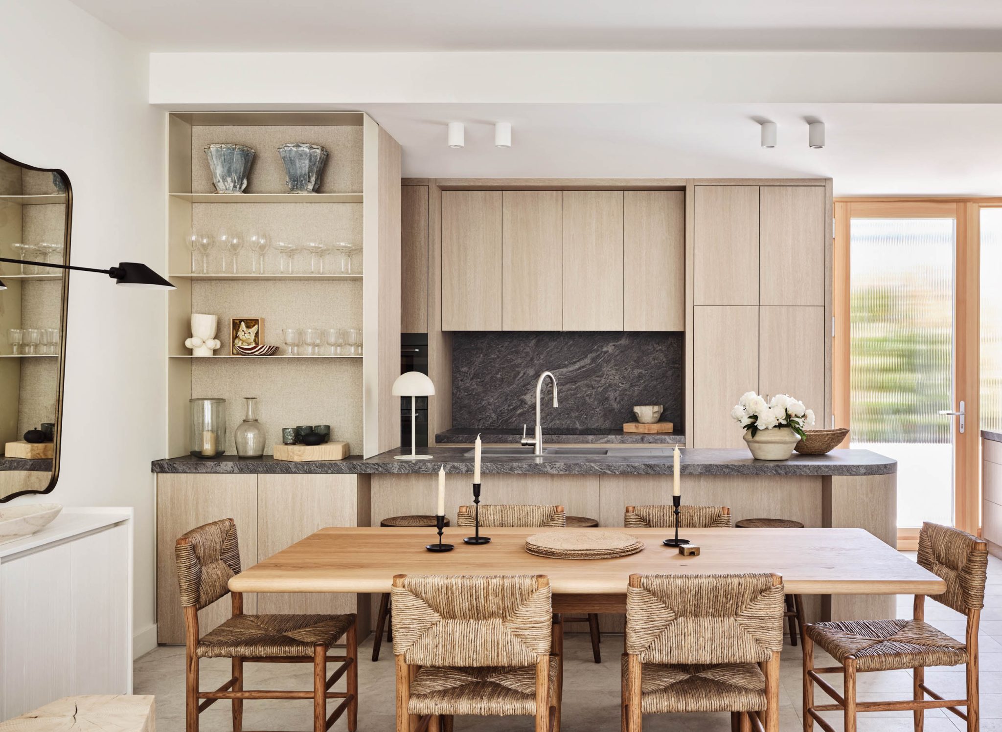 Echo.1 kitchen and dining, a completed sustainable townhouse in Hawthorn