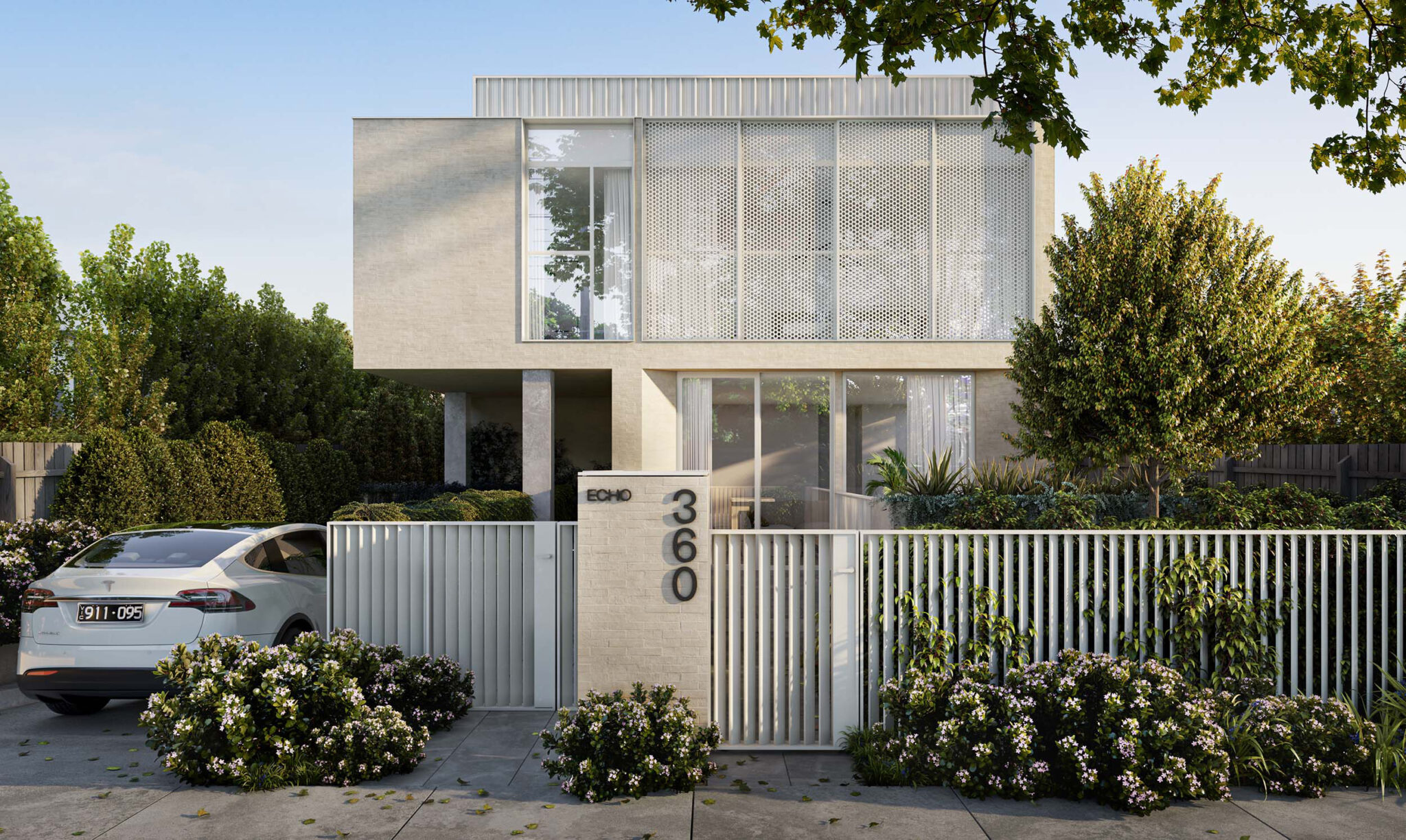 Echo.1 facade, sustainable passivhaus townhouses hawthorn